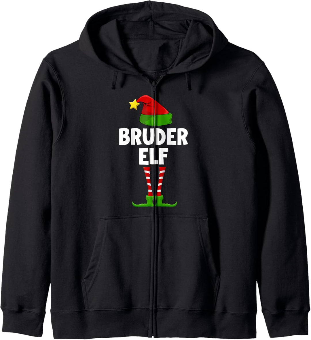 Bruder Elf Partnerlook Familien Elfen Outfit Xmas Weihnachts Kapuzenjacke