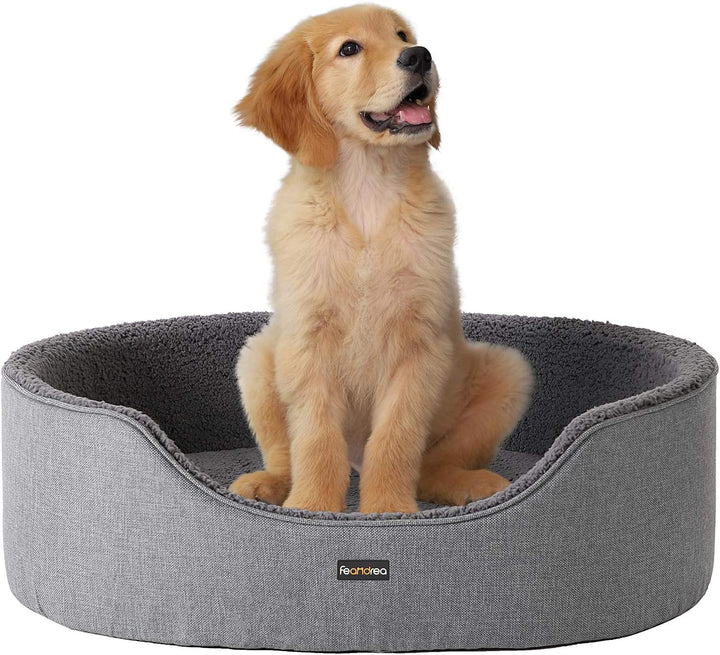 Feandrea Hundebett, Hundekorb, Wendekissen, 83 x 63 x 27 cm, grau PGW32GG Grau L 83 x B 63 x H 27 cm