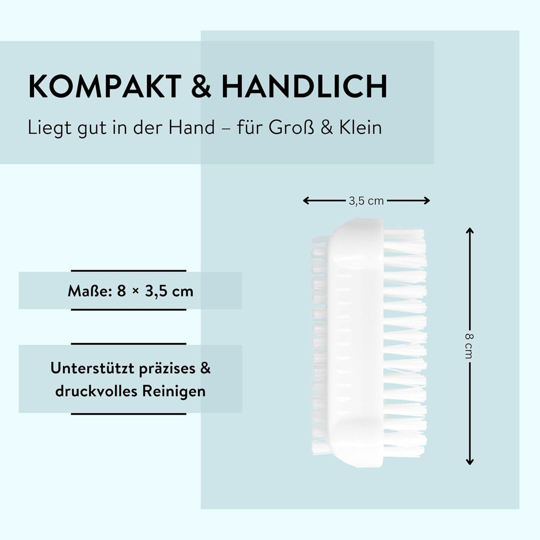 PARSA Beauty Doppelseitige Handbürste Nagelbürste – Nail Brush im Set (10 Stück Weiss) – Handwaschbü