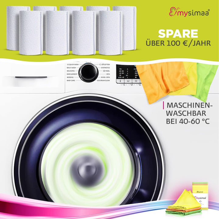 mysimaa Mikrofasertücher 40x40 – Fenstertuch Streifenfrei, Microfasertuch Autopflege, Putzlappen Küc