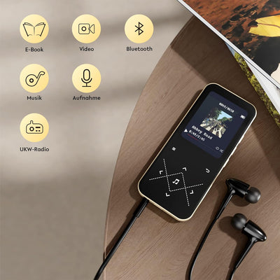 AGPTEK MP3 Player Bluetooth 5.3, 32GB HiFi Sound Musikplayer mit 2,4 Zoll TFT Farbbildschirm, Kopfhö