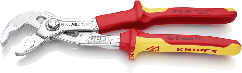 Knipex Cobra® VDE Hightech-Wasserpumpenzange, isoliert verchromt & Kraft-Seitenschneider verchromt,