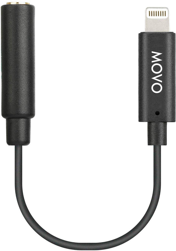 Movo IMA-1 3,5-mm-TRRS-Mikrofonadapterkabel auf Lightning-Anschluss-Dongle, kompatibel mit Apple iPh