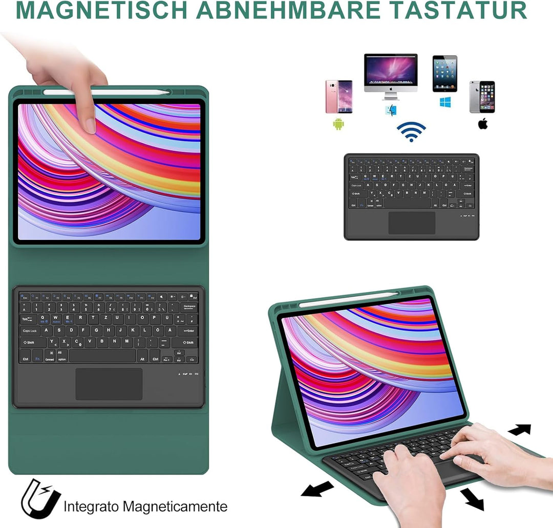 IVEOPPE Tastatur für Redmi Pad Pro 12.1 Con Touchpad, Hülle Tastatur für Redmi Pad Pro 2024, Bluetoo