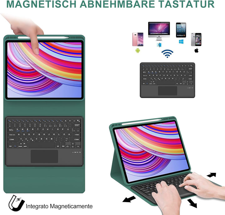 IVEOPPE Tastatur für Redmi Pad Pro 12.1 Con Touchpad, Hülle Tastatur für Redmi Pad Pro 2024, Bluetoo