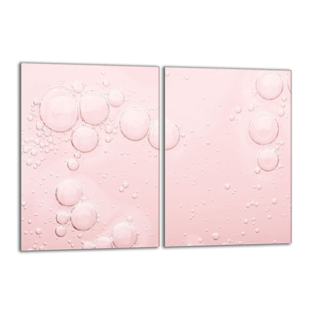 Herdabdeckplatten Set 2x40x52 cm Ceranfeld Abdeckung Glas Spritzschutz Abdeckplatte Glasplatte Herd