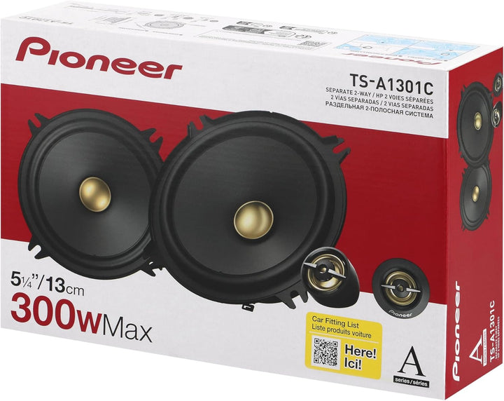 Pioneer TS-A1301C 13 cm 2-Weg-Komponentenlautsprecher Set mit 2 Lautsprechern (je 300 W max., 50 W S