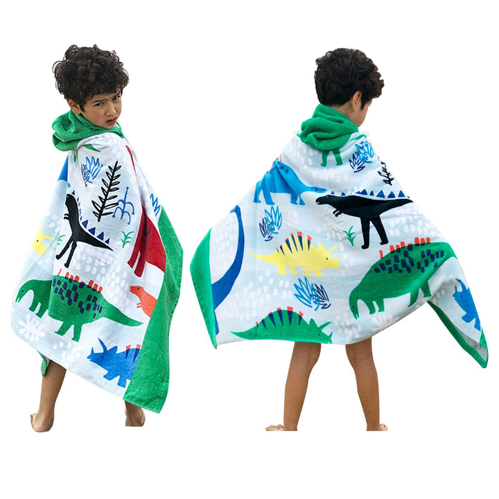 BANGSAUR Kinder-Strandtuch mit Kapuze, 100% Baumwolle, weich und saugfähig, Badetuch, Badetuch, Über