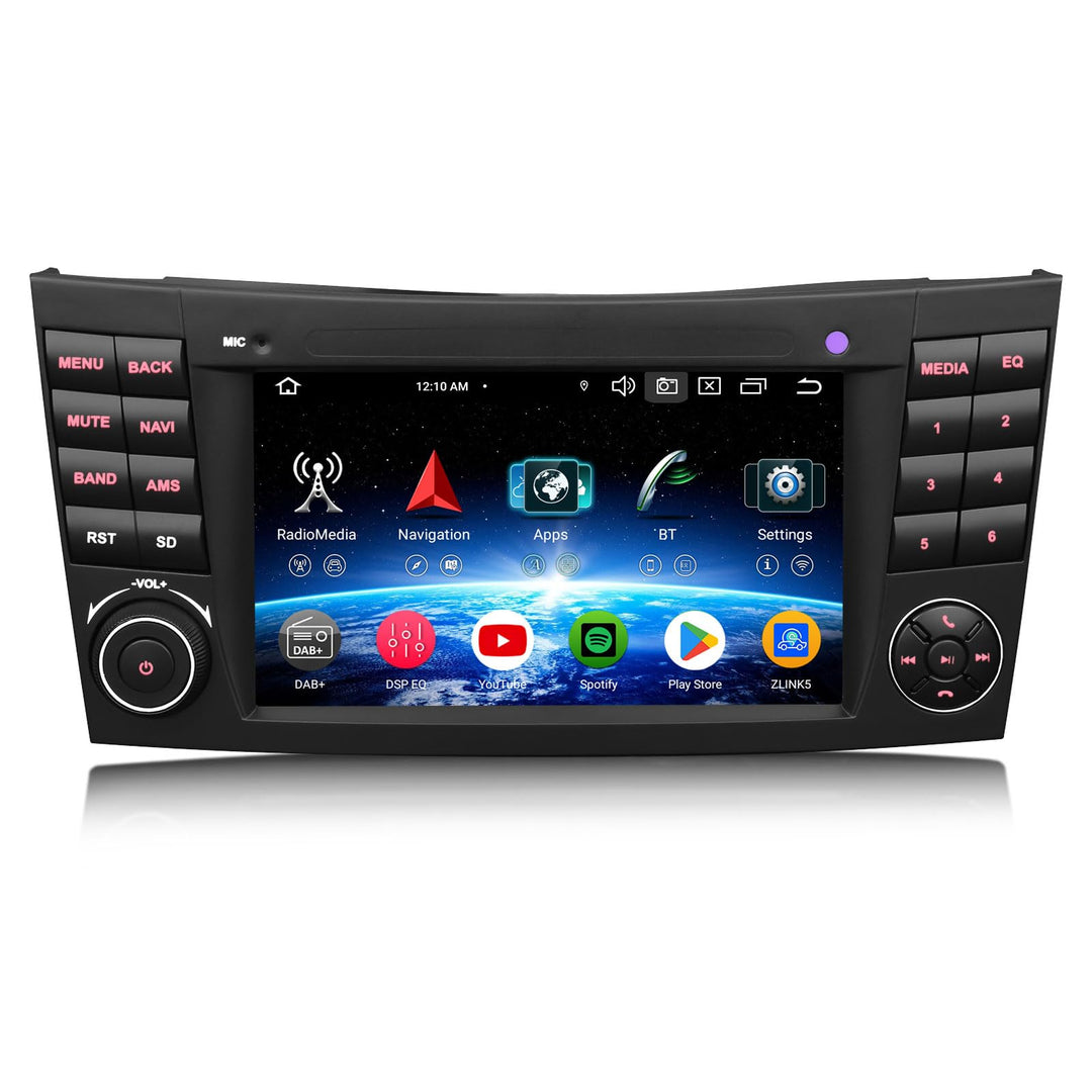 Erisin 8-Kern 4GB RAM 64GB ROM 7 Zoll 2 Din Android 14 Autoradio Bluetooth für Mercedes Benz E Klass