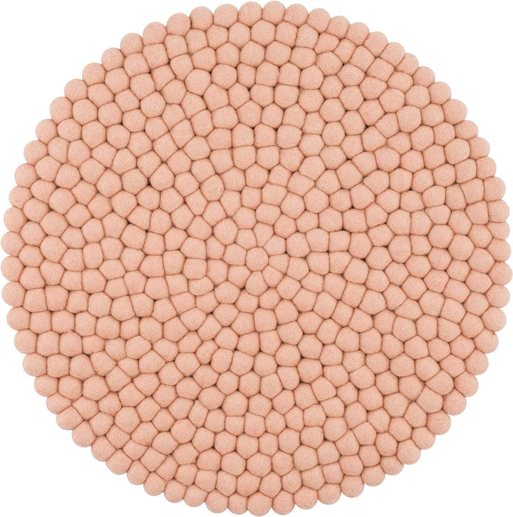 myfelt Filzkugel Sitzauflage Stuhlauflage - Merle - rund, Ø 36 cm, Rosa, Rosa