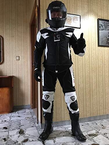 BI ESSE Motorradkombi Herren 2-teilig – Motorradanzug Leder & Textil, Jacke und Hose trennbar, verst