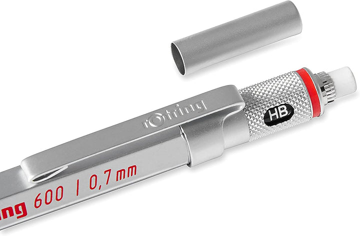 rOtring 600 Druckbleistift | 0,7 mm | Silber | Ergonomisches Vollmetallgehäuse