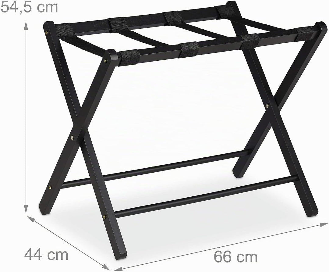 Relaxdays Kofferständer klappbar, Holz Gepäckablage, HBT: 54,5 x 66 x 44 cm, Kofferhocker für Hotel
