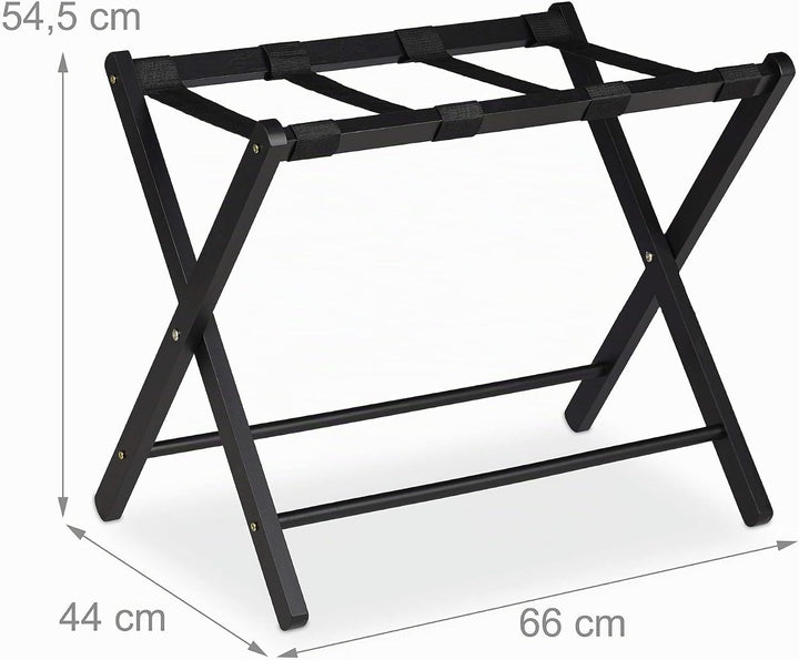 Relaxdays Kofferständer klappbar, Holz Gepäckablage, HBT: 54,5 x 66 x 44 cm, Kofferhocker für Hotel