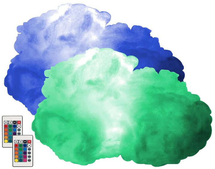 Luminea RGB-Cloud-Lampen: 2er-Set farbwechselnde DIY-Wolken-Leuchten, 2eRGB-LEDs & Fernbedienung (Wo