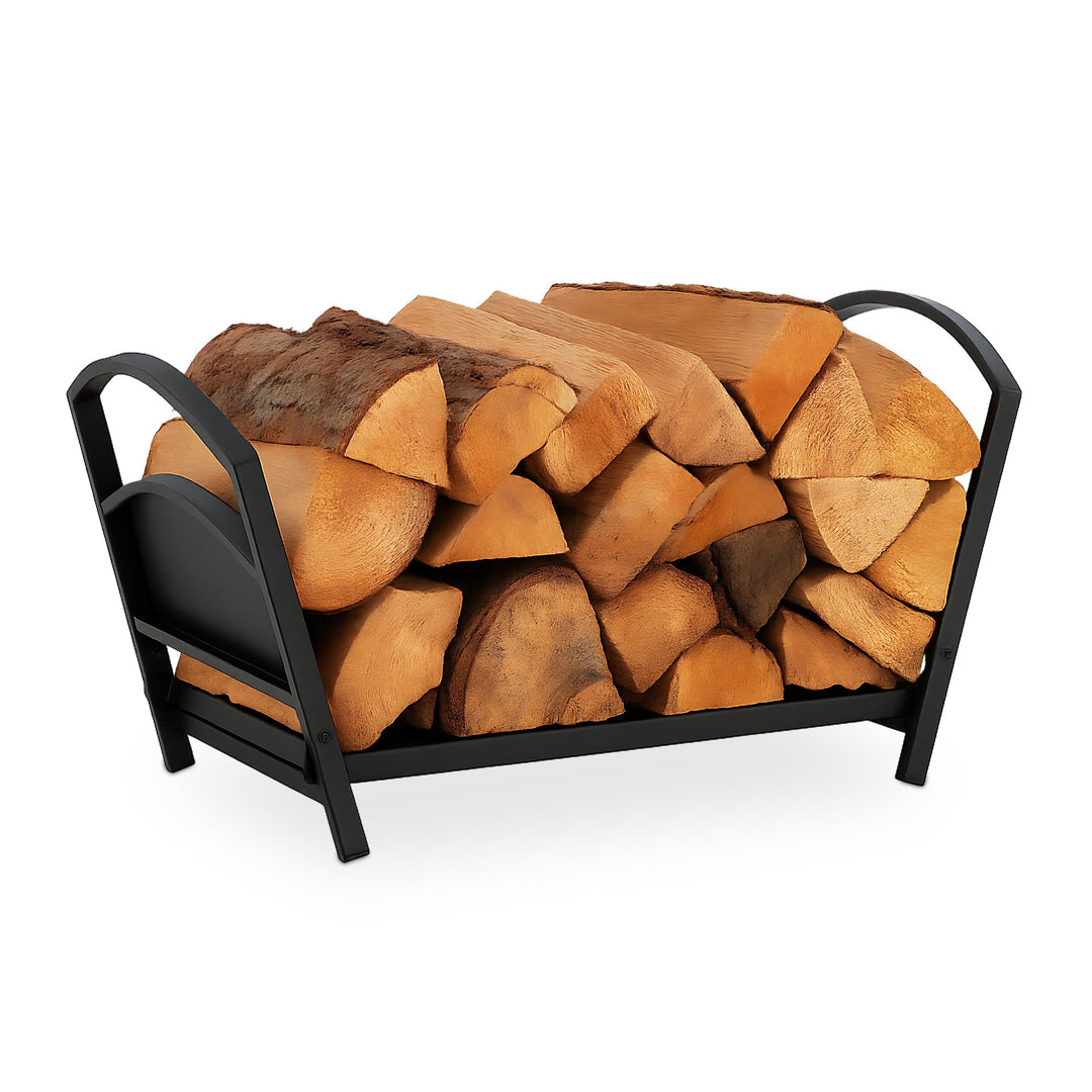 Relaxdays Kaminholzkorb, Metall, klappbarer Holztragekorb, HxBxT: 33 x 66 x 30,5 cm, Kaminholzhalter