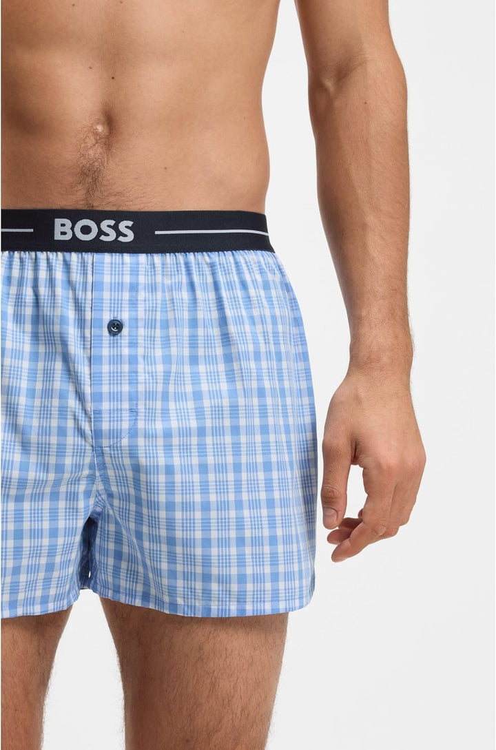 BOSS Herren Boxershorts, 2er Pack S New - Open Blue471, S New - Open Blue471