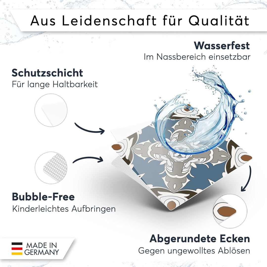 CREATISTO Klebefliesen Stickerfliesen Fliesenfolie - Aufkleber Folie für Fliesen I Klebefliesen Deko