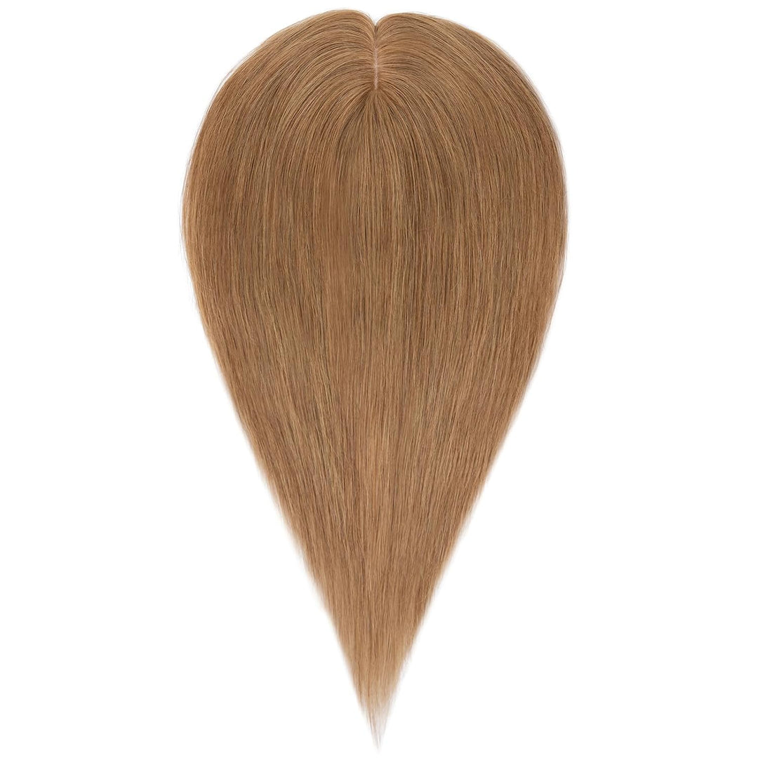 Silk-co Hair Topper Echthaar, 10x12cm Basis Toupet Damen, Haartopper Echthaar mit Remy Seide Basis,