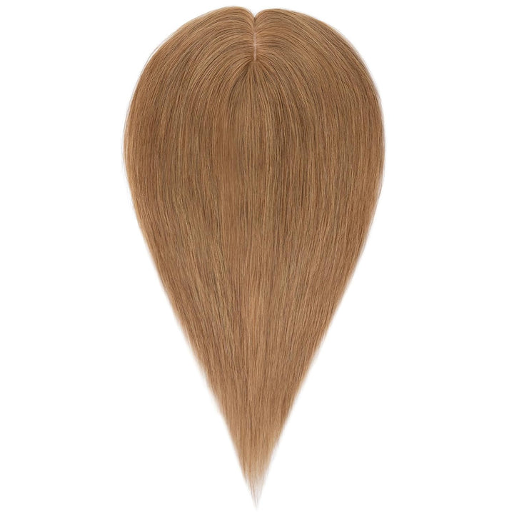 Silk-co Hair Topper Echthaar, 10x12cm Basis Toupet Damen, Haartopper Echthaar mit Remy Seide Basis,