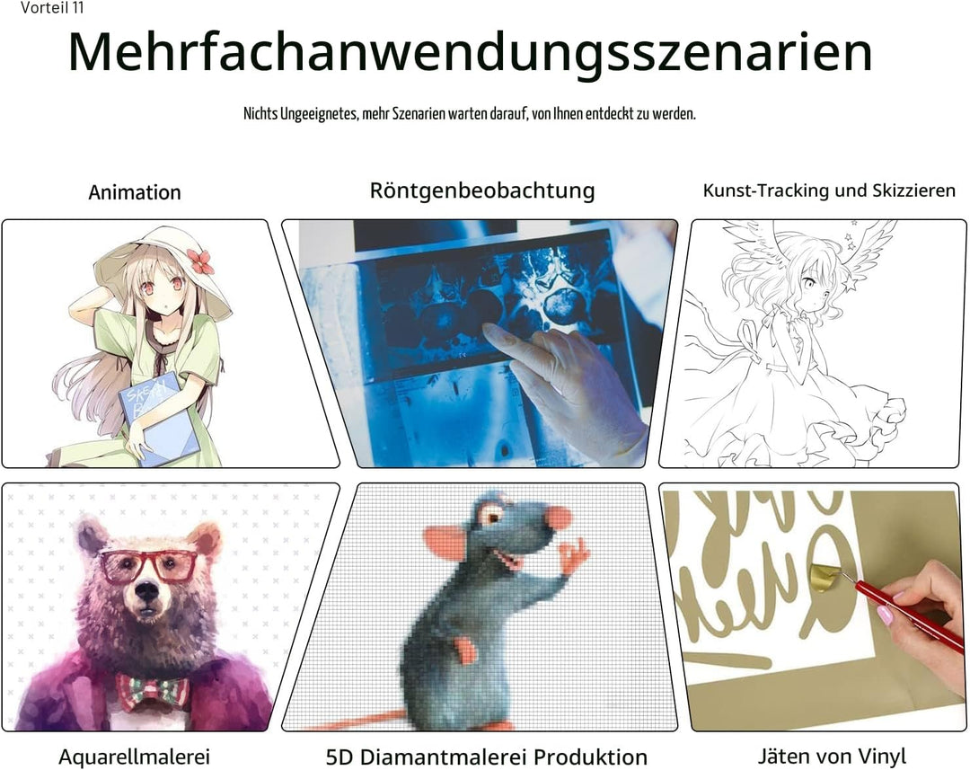WELZK 10000+ LUX High Bright leuchttisch a2, 3 Colors Light Pad. 10 Levels Dimming Diamond Painting