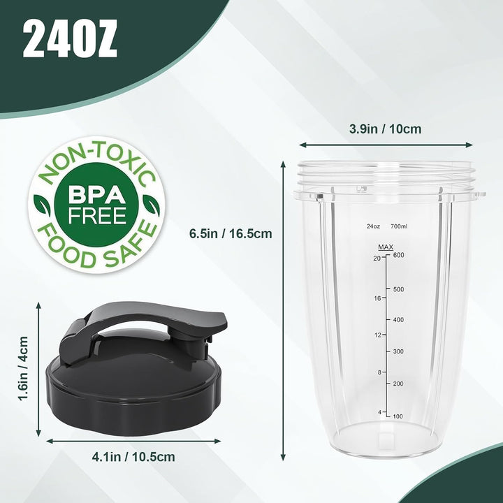 Entsafterbecher Kompatibel mit Nutribullet 600W/900W Mixer 710 ml – 4-teilig, 710 ml – 4-teilig