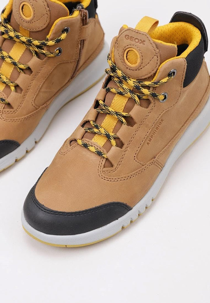 Geox Jungen J Aeranter Boy ABX A Chukka Boot 31 EU Brown Dk Yellow, 31 EU Brown Dk Yellow