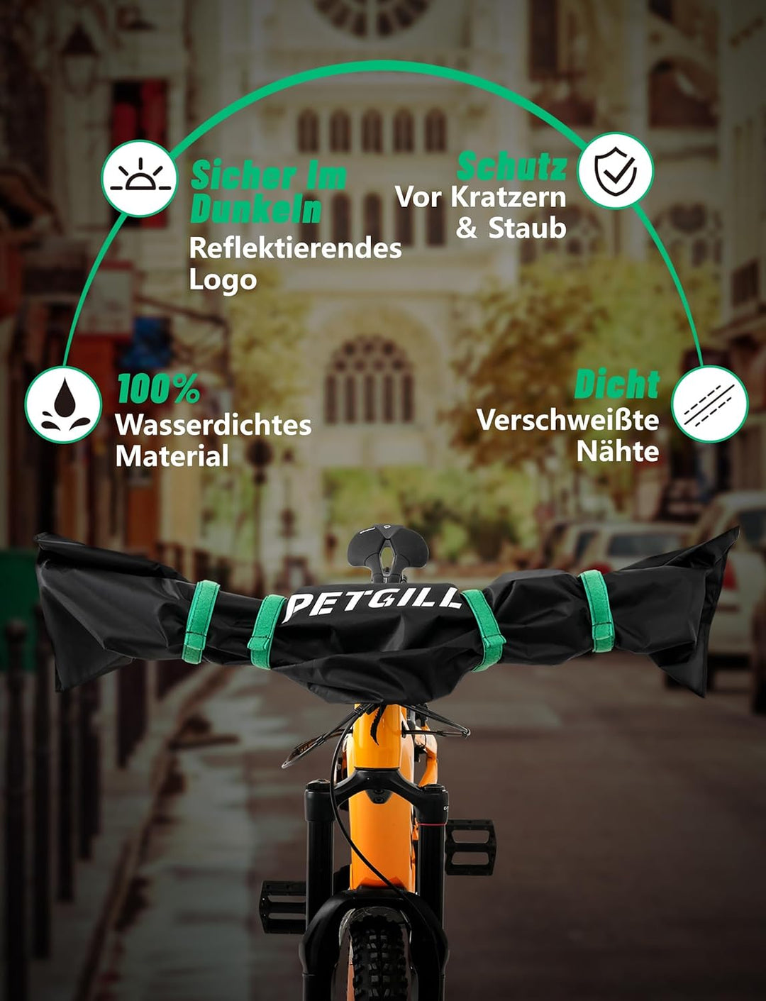 2er Pack Lenkerschutzhülle E-Bike & Fahrrad, 420D Wasserdichte Fahrradabdeckung, Transportschutz für