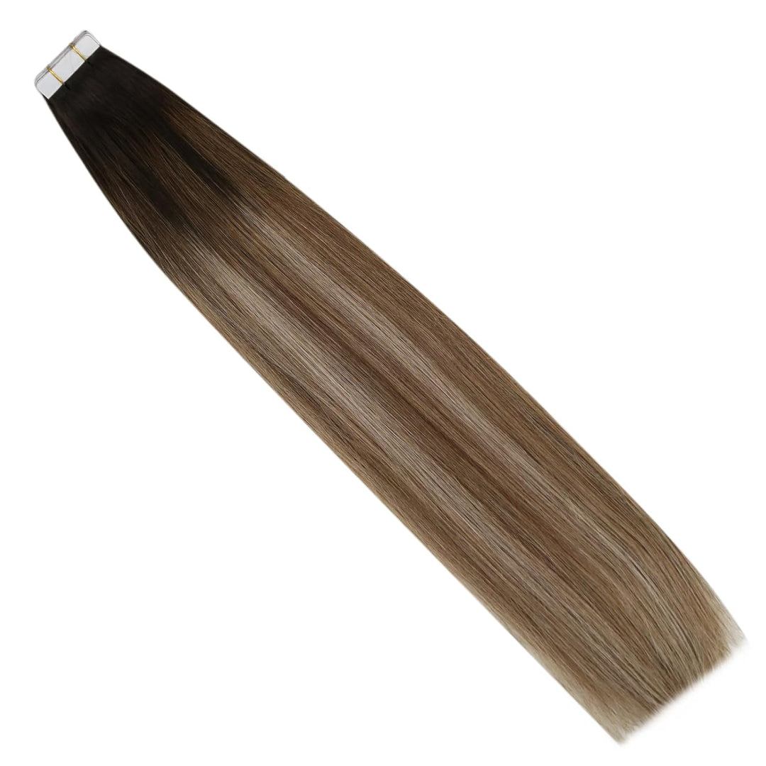 Moresoo Tape in Extensions Echthaar Remy Seamless Extensions Echthaar Tape Klebestreifen Extensions