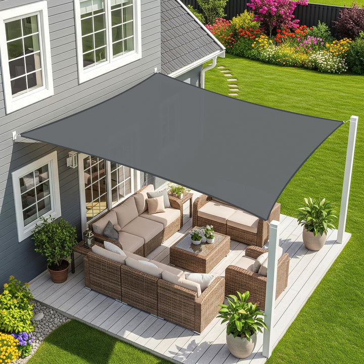 Sunnylaxx 2x2.5m Sonnensegel Rechteckig, Wasserdicht Sonnenschutz Sunsegel Color Anthrazit, 95% UV-S