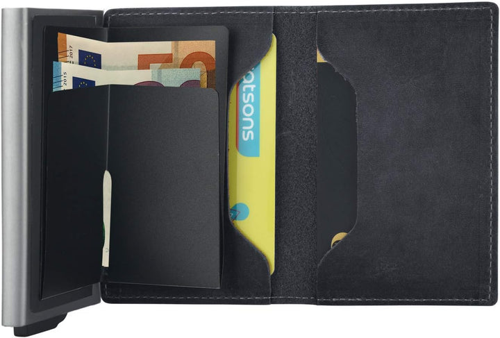 mogdi Nano Black Premium Herren Portmonee RFID Schutz Kartenetui Business Geldbörse feinstes A++ Ech