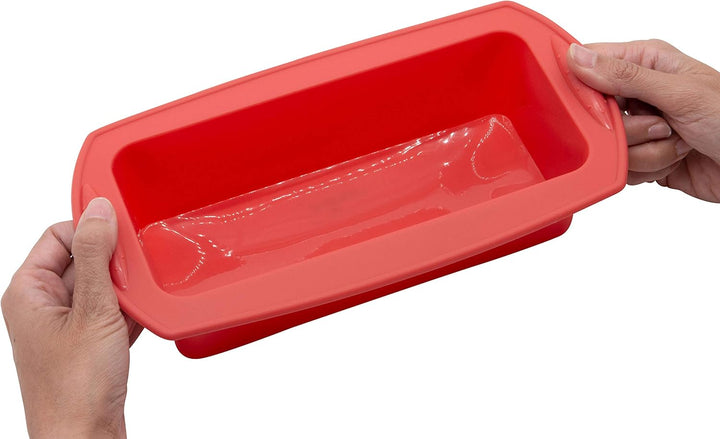 ZOLLNER24 Antihaft Silikon Kastenform, 21x8,5x6 cm, rechteckig, rot 21 x 8,5 x 6 cm, 21 x 8,5 x 6 cm