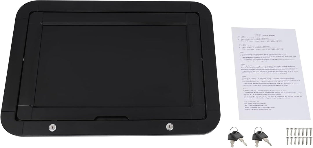 Wand Klapptisch für Wohnmobile mit 2 Paare Schlüssel, 60x42cm, Tragfähigkeit 20kg, Rechteckig, Dual-