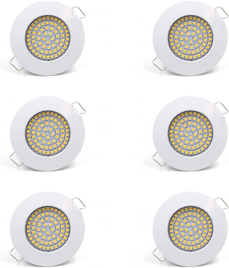 vislux LED Einbaustrahler 230V - 58mm - 70mm - Einbauspots Badezimmer- Energiesparende warmweisse Ei