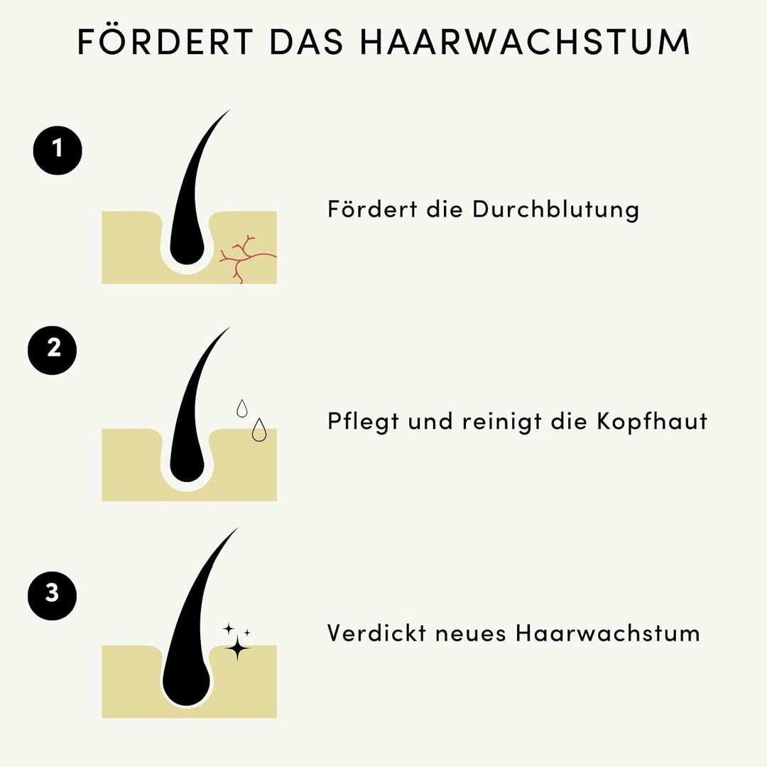 Natürliches Haaröl zum Haarwachstum beschleunigen mit biologischen Rosmarinöl, Rizinusöl, Mandelöl u