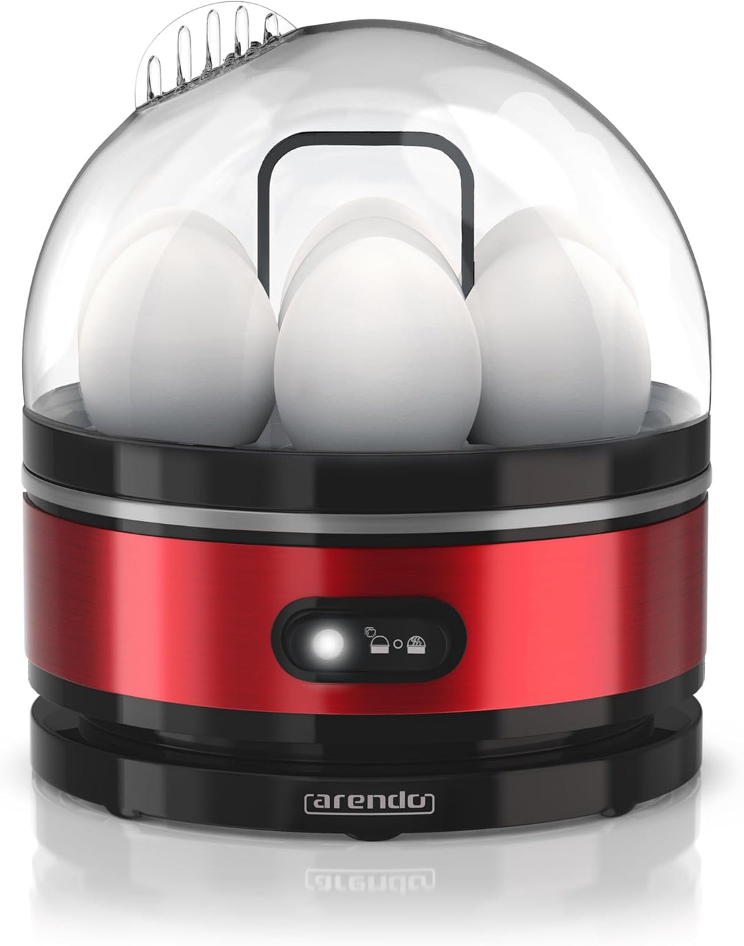 Arendo Sevencook Eierkocher 400 W – Edelstahl Design - 1-7 Eier - Egg Cooker - EIN/AUS-Schalter – 3