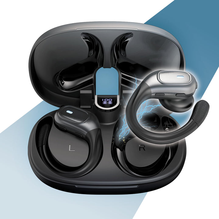 PORTENTUM Bluetooth kopfhörer Sport – LED-Anzeige – DNS Geräuschreduzierung – 50h Akku – Bluetooth 5