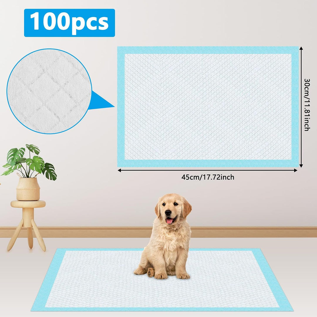 Trainingspads für Hunde,100 Stück PIPI Matten für Hunde, 33 x 45cm Welpen Unterlagen Hygieneunterlag