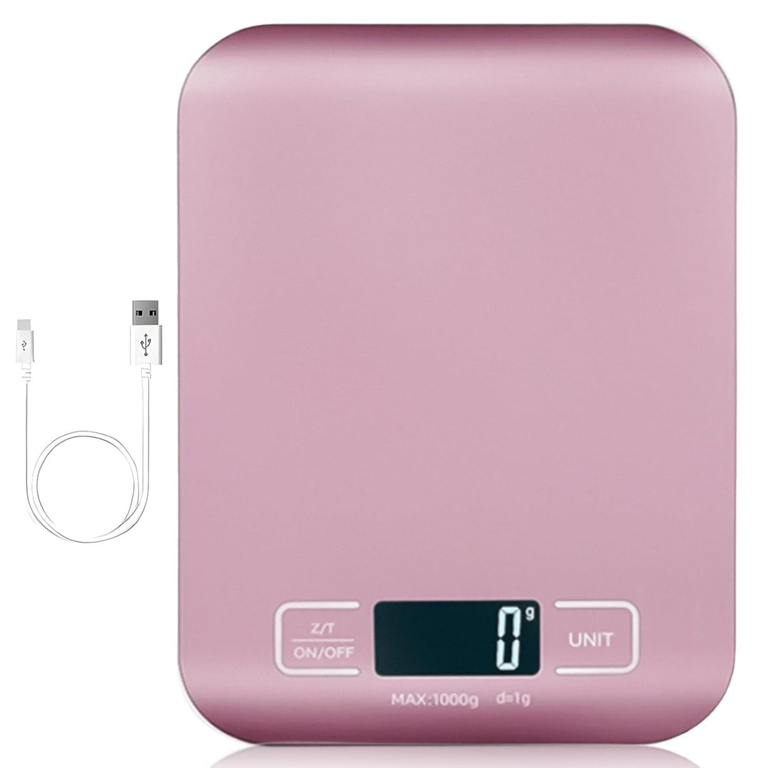 Küchenwaage Digital, 10kg/1g Waage Küchenwaage, USB Wiederaufladbare Digital Küchenwage mit Led Disp