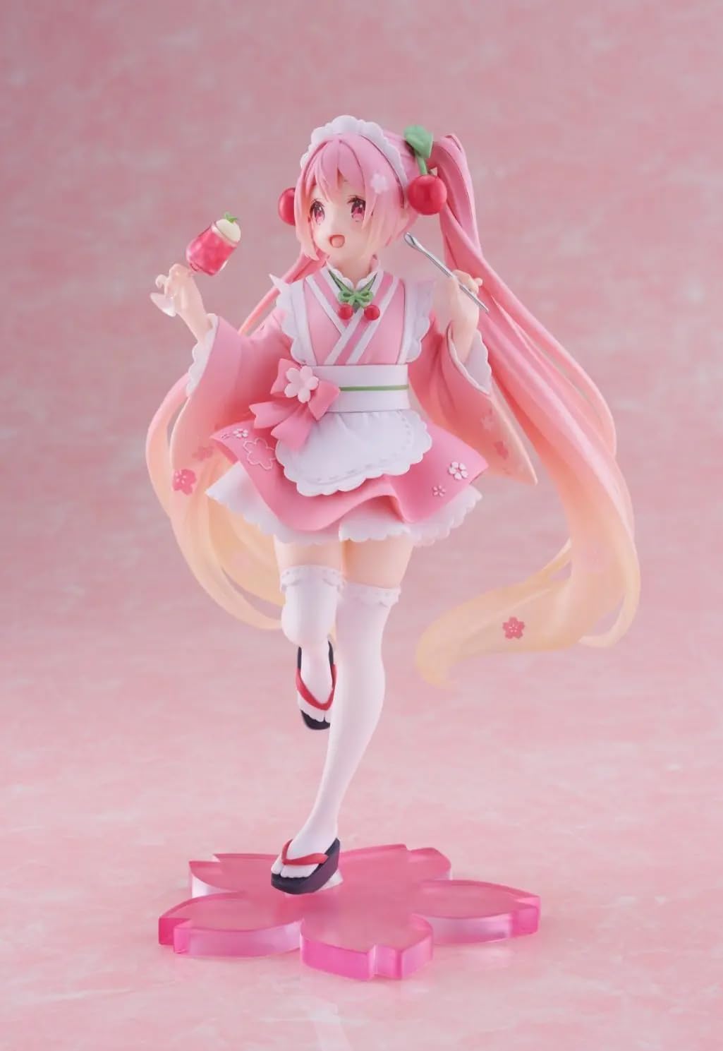 Taito Hatsune Miku Statuette PVC Newley Written Sakura Miku Japanese Cafe Ver. 18 cm
