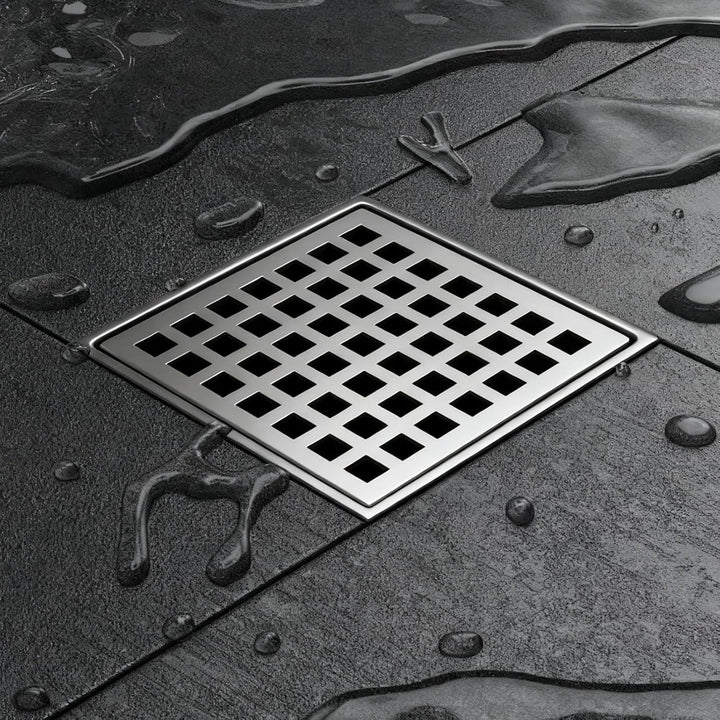 Edelstahl Duschablauf 15 * 15cm, Edelstahl Ablaufrinne Bodenablauf mit Geruchsverschluss und Ablaufr