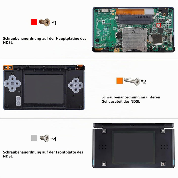 eXtremeRate Full Gehäuse Case für Nintendo DS Lite NDSL, DIY-Ersatz Voll Hülle&amp;Knöpfen&amp;Screen Protec