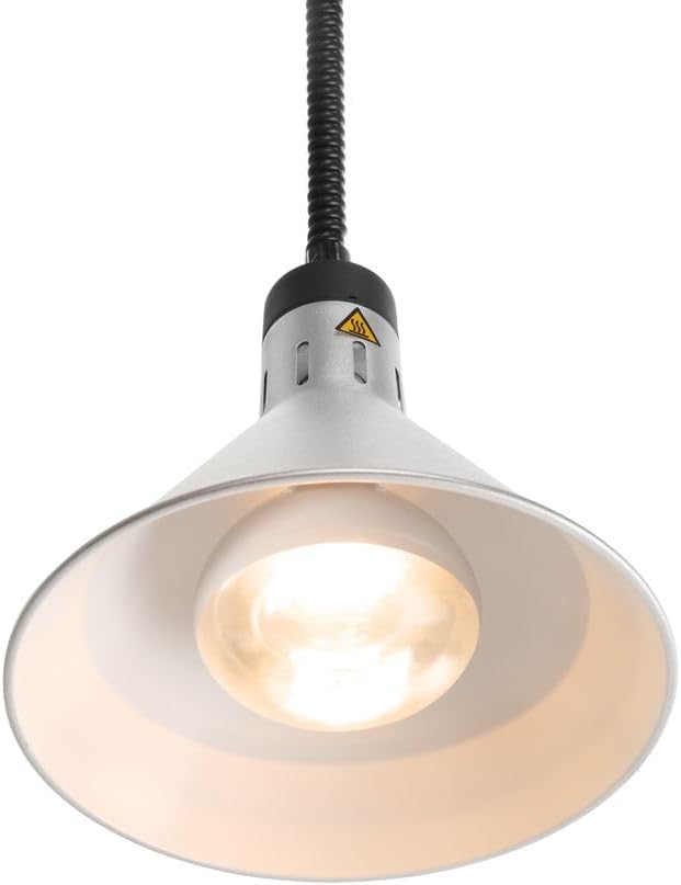 HENDI Wärmelampe, Inkl. Splitterfreie lampe, Höhenverstellbar, Konisch, Warmhalten von Speisen, Spei
