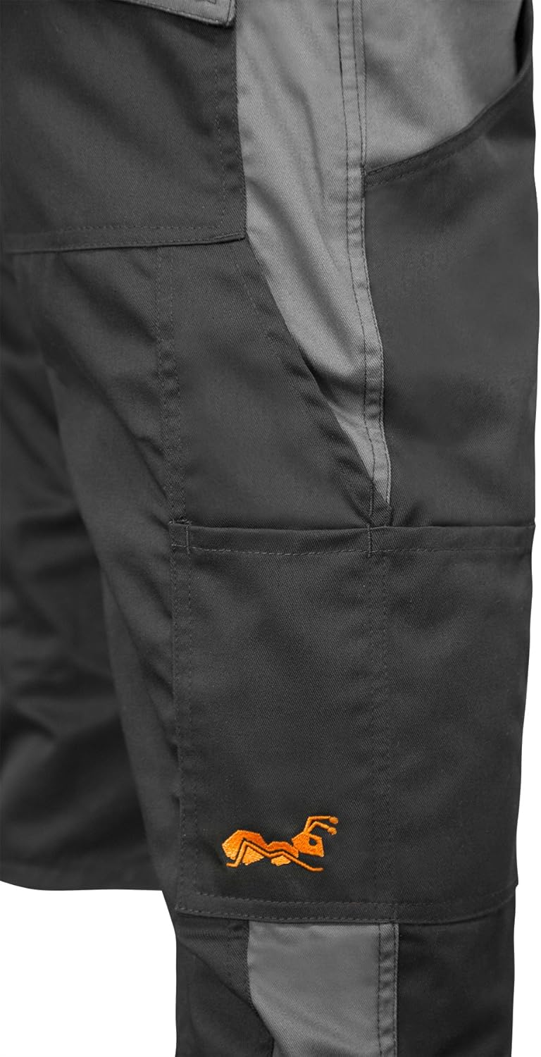 strongAnt Shorts Stretch Berlin Pro Herren Sommer Arbeitshose kurz Cargo Outdoor Grau-Shwarz-Weiss 4