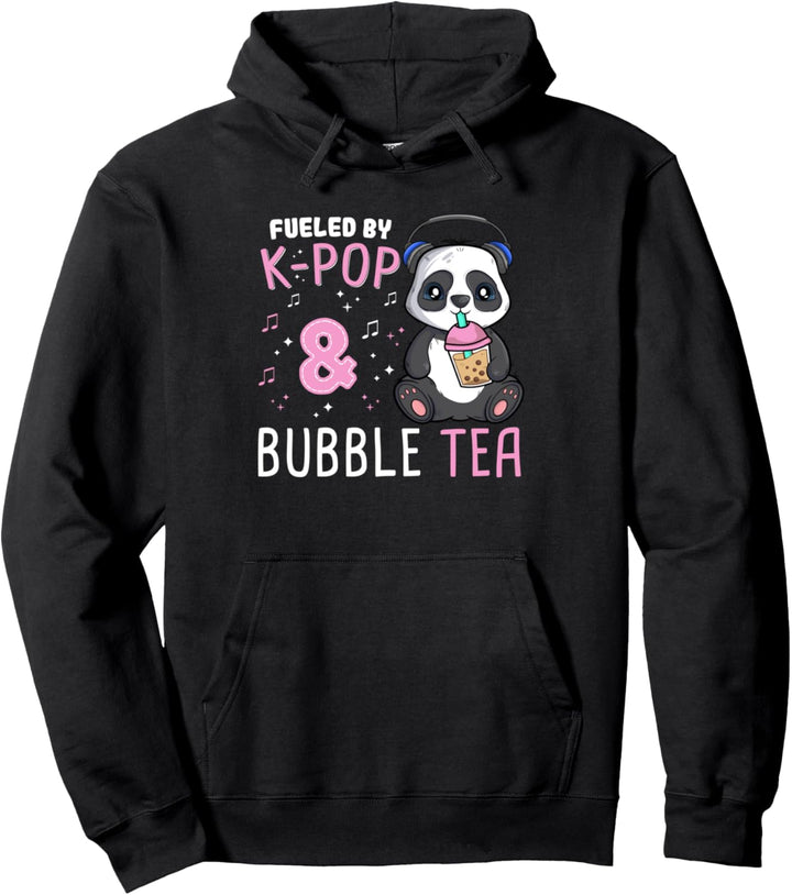 Angetrieben von K-Pop und Bubble Tea Koreanische Popmusik Hangul Panda Pullover Hoodie