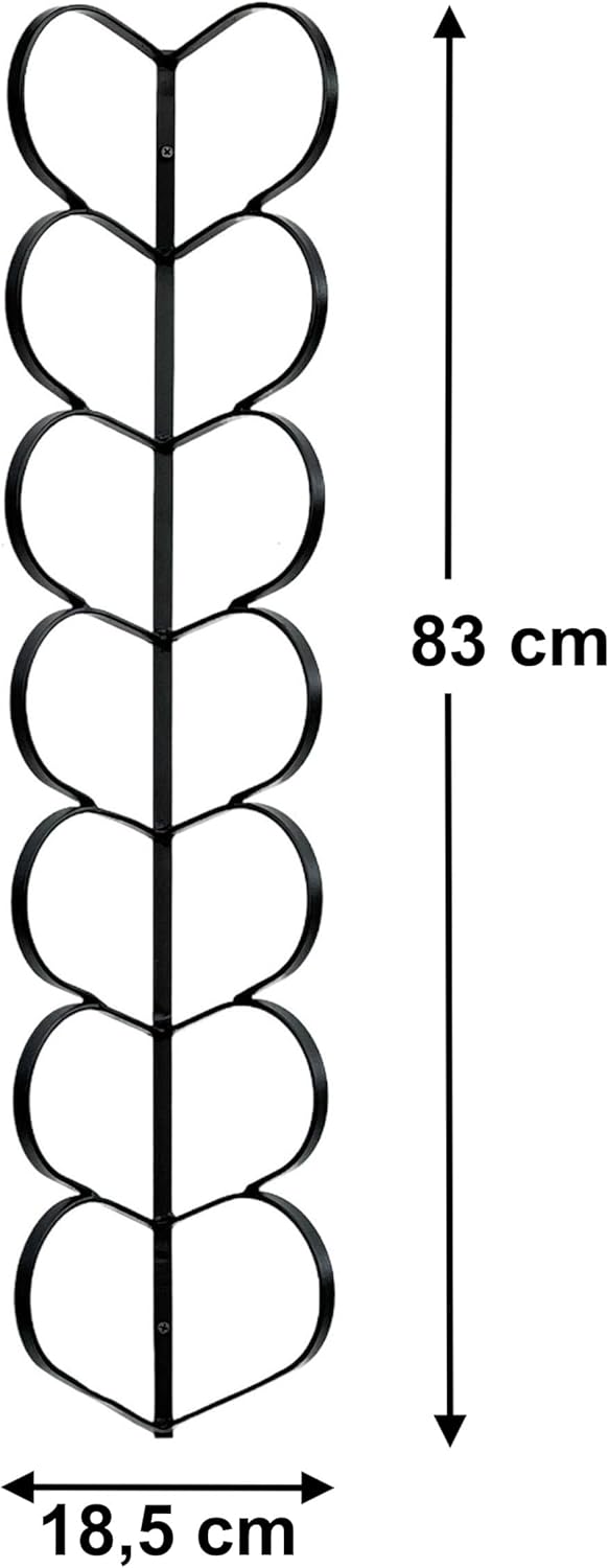 DanDiBo Weinregal 7 Herzen Wandmontage Metall Schwarz 96317 Flaschenständer für 7 Flaschen Flaschenr