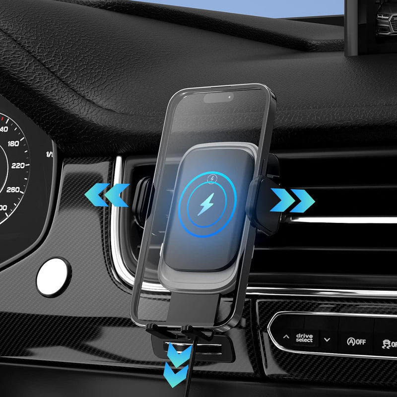 BESTEK Handyhalterung Auto mit Ladefunktion, 15W Fast Wireless Charger Auto Kabellose Ladegeräte kfz