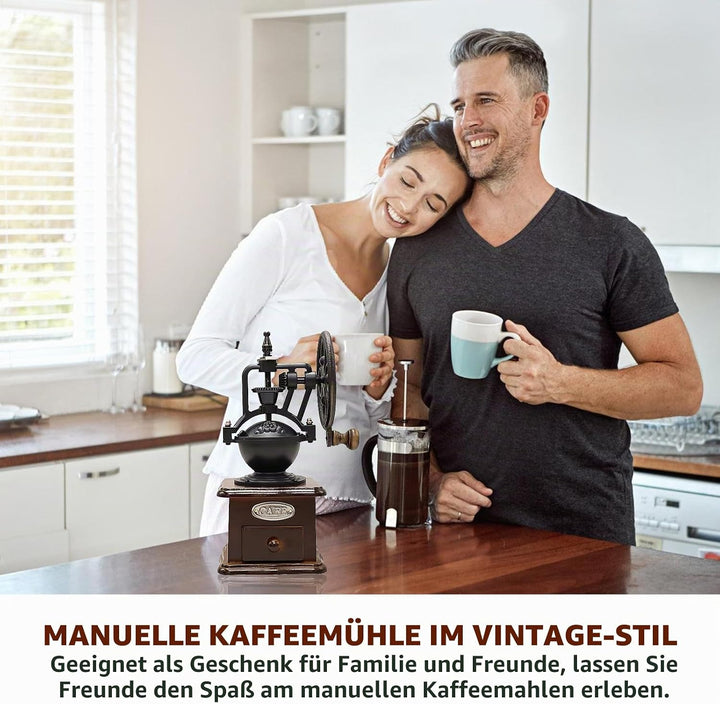 Manuelle Kaffeemühle, Vintage-Stil Hölzerne Handkaffeemühle, Tragbare Handmühle Mit Einstellungen &amp;
