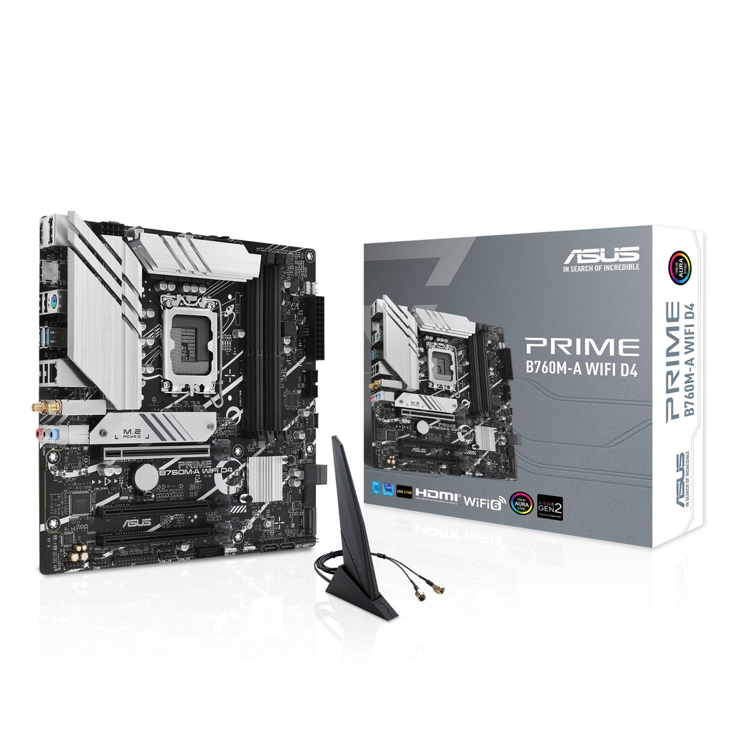 ASUS PRIME B760M-A WIFI D4 Gaming Mainboard Sockel Intel LGA 1700 (Intel B760, mATX, DDR4 Speicher,