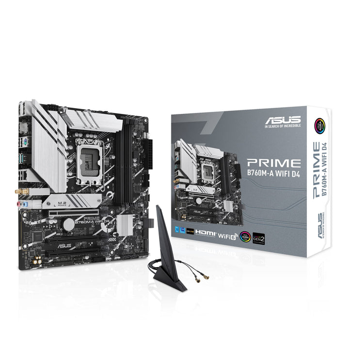 ASUS PRIME B760M-A WIFI D4 Gaming Mainboard Sockel Intel LGA 1700 (Intel B760, mATX, DDR4 Speicher,